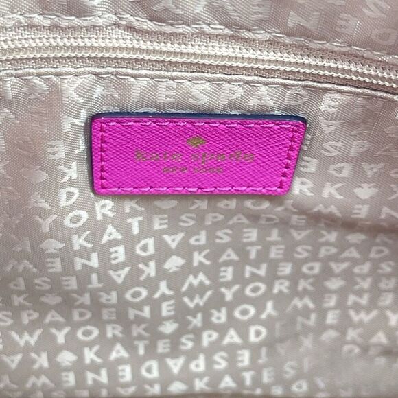 Kate Spade Pink Saffiano Leather Medium Crossbody Bag Top Zip Adjustable Strap - Picture 10 of 17